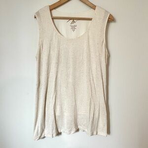 Miraclebody Miraclesuit Linen Blend Shapewear Tank Top Cream Lagenlook Coastal